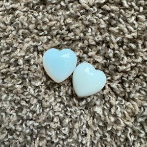 set of 2 heart crystals